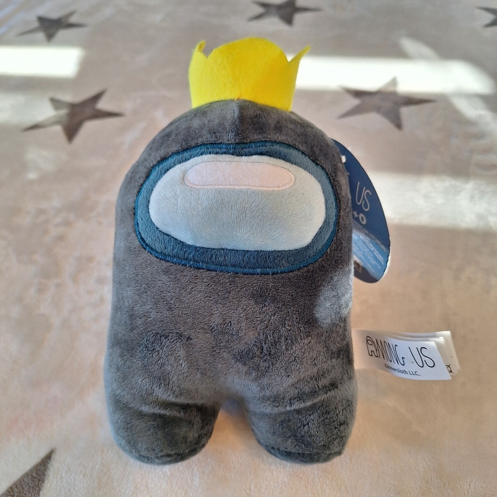 Among Us Gray Crewmate Plush Crown Hat Series 2 Toy Imposter Toikido King